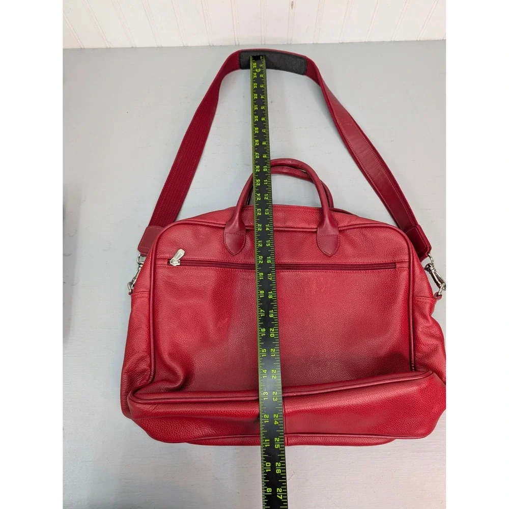 Long Champ‎ Vintage Weekender Bag Calfskin Leather Shoulder Strap Double Handled